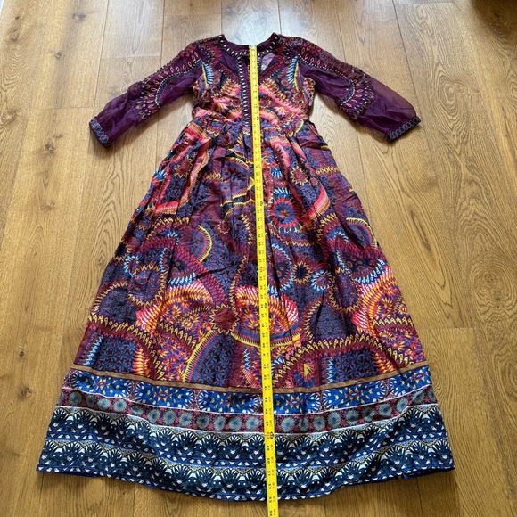 NWT Anthropologie Maren Embroidered Maxi Dress Size 4 Petite Sunset Motif Purple - Picture 11 of 16